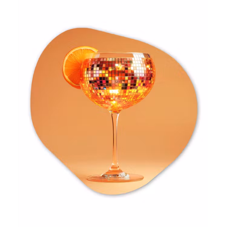 Organisch schilderij - Glas - Drank - Oranje - Glitter - Disco — 1