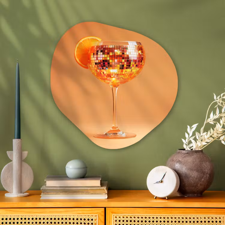 Organisch schilderij - Glas - Drank - Oranje - Glitter - Disco — 2