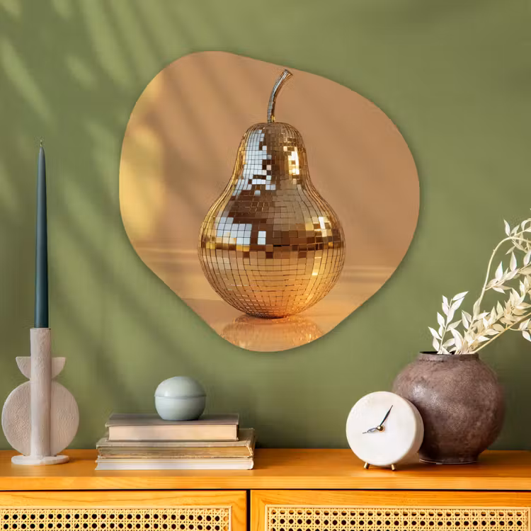 Organisch schilderij - Glas - Goud - Disco - Glitter - Peer — 2