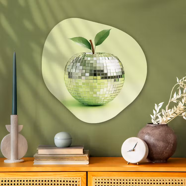 Organisch schilderij - Glas - Groen - Disco - Decoratie - Appel — 2