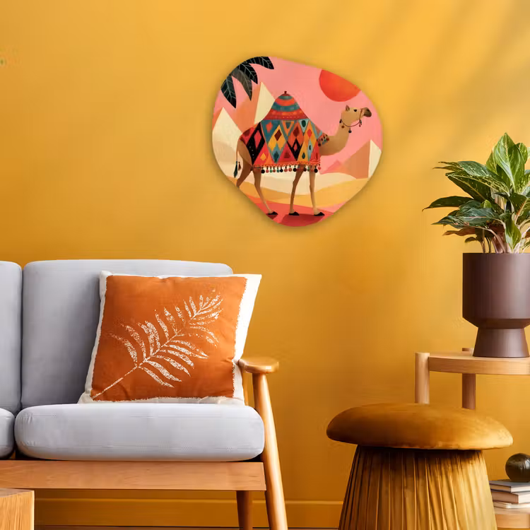 Organisch schilderij - Forex - Kameel - Pyramides - Rode zon — 3