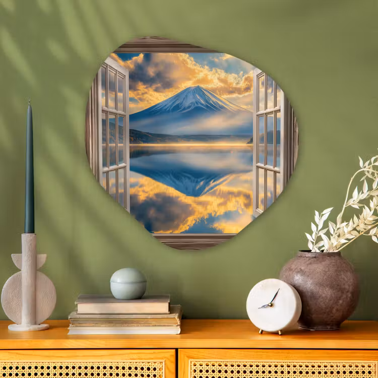Organisch schilderij - Glas - Doorkijk - Landschap - Bergen - Uitzicht - Raam — 2