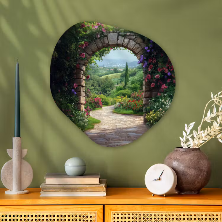 Organisch schilderij - Glas - Doorkijk - Landschap - Bloemen - Pad - Uitzicht — 2