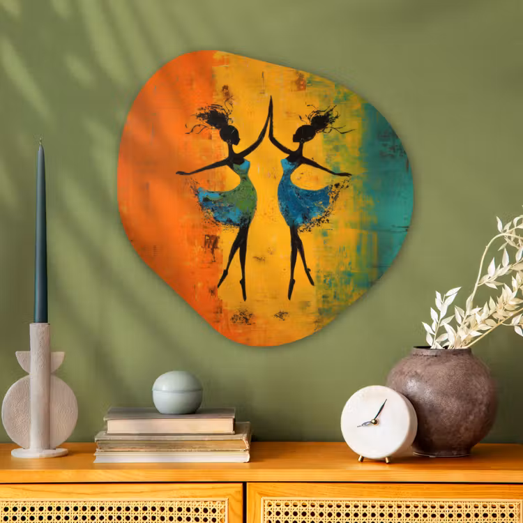 Organisch schilderij - Glas - Dansen - Vrouwen - Verfstructuur — 2