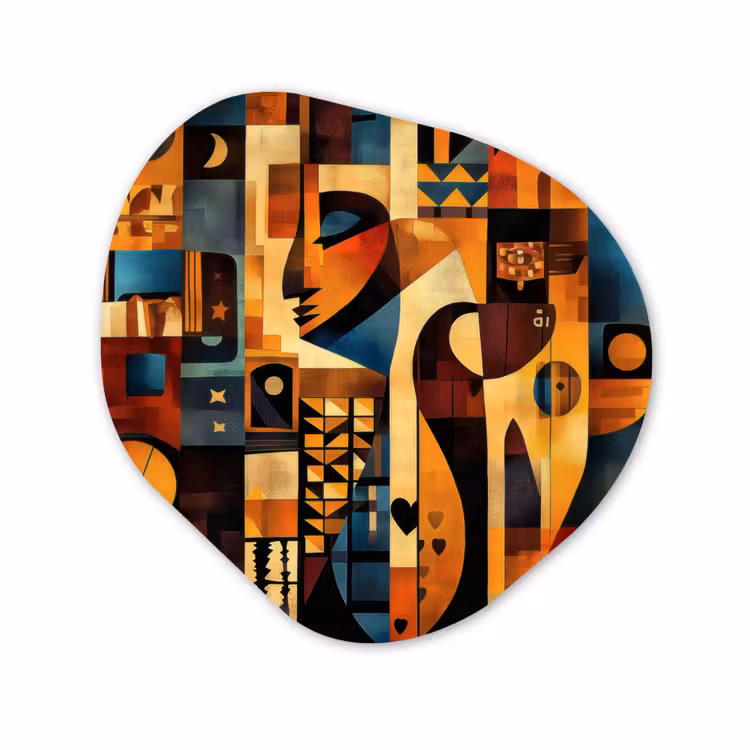 Organisch schilderij - Glas - Figuren - Abstract - Symbolen — 1
