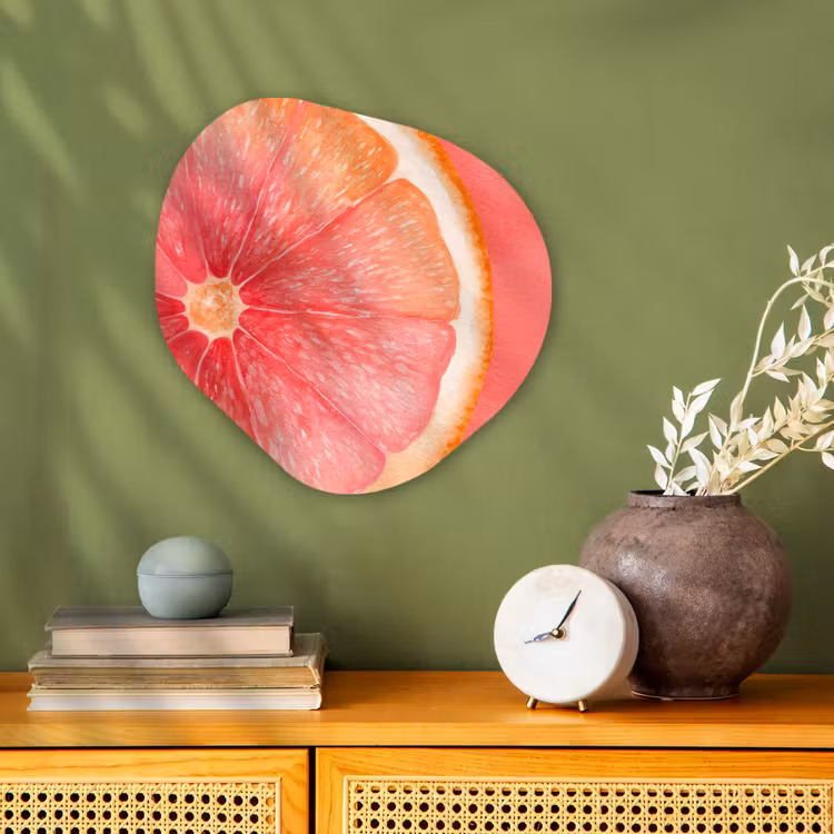 Organisch schilderij - Forex - Grapefruit - Roze - Levendig — 2