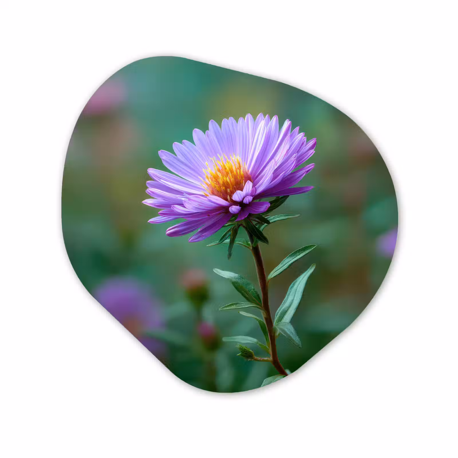 Organisch schilderij - Forex - Aster - Paars - Bloem - Blaadjes — 1