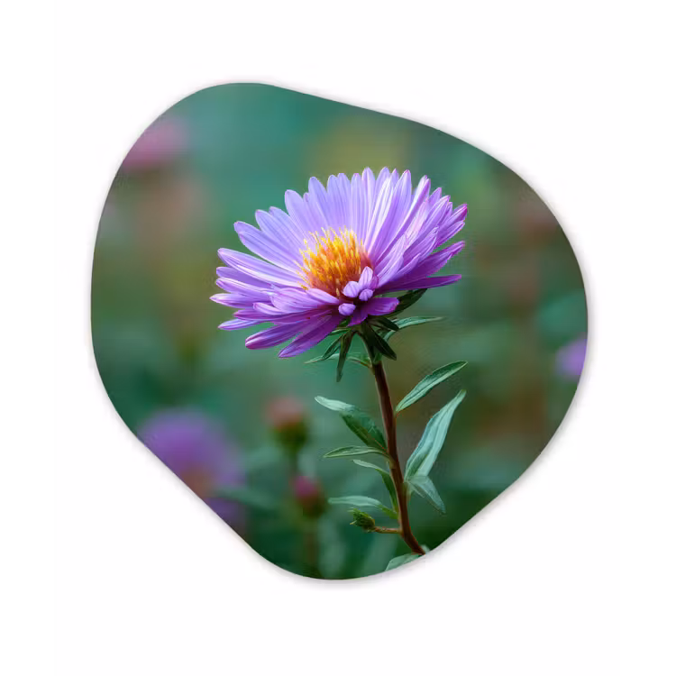 Organisch schilderij - Forex - Aster - Paars - Bloem - Blaadjes — 1