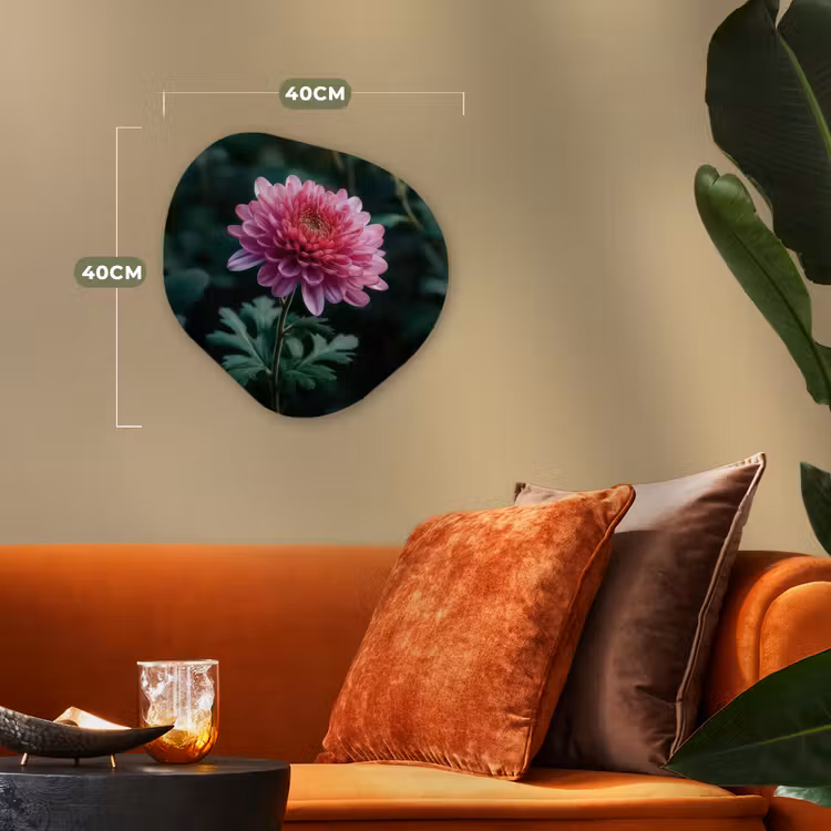 Organisch schilderij - Forex - Blad - Chrysant - Roze - Schaduw — 4