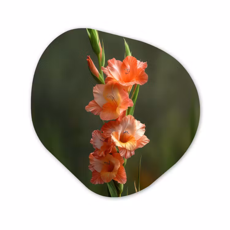 Organisch schilderij - Forex - Bloem - Gladiolen - Zalmroze — 1