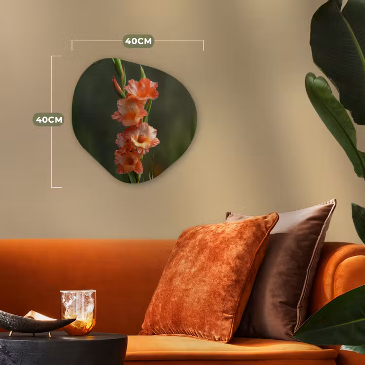 Organisch schilderij - Forex - Bloem - Gladiolen - Zalmroze — 4