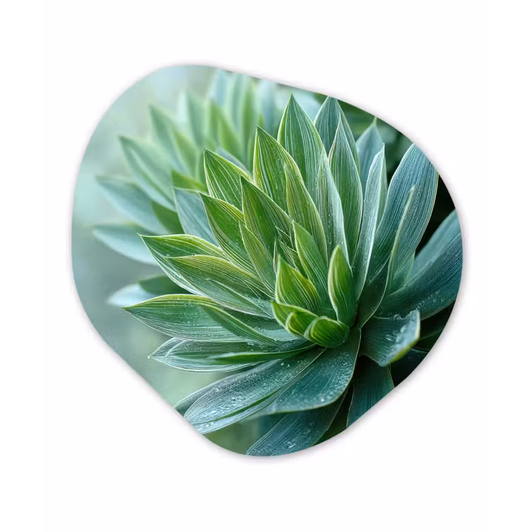 Organisch schilderij - Glas - Blad - Plant - Groen - Textuur — 1