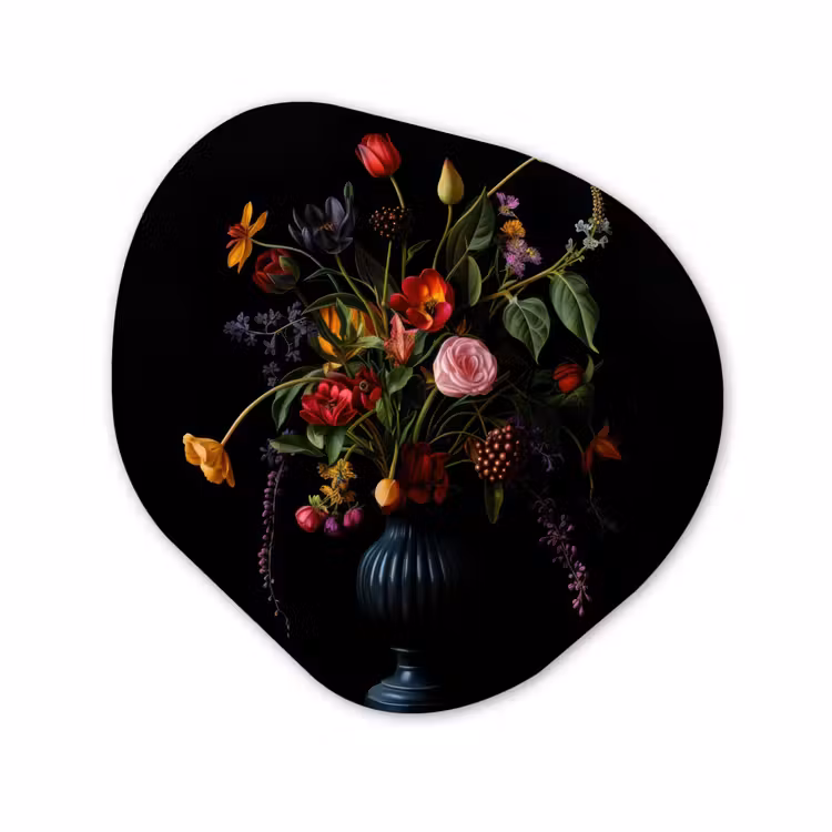 Organisch schilderij - Glas - Bloemen - Bessen - Klassiek — 1