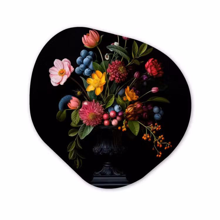 Organisch schilderij - Glas - Bloemen - Vrolijk - Vaas — 1