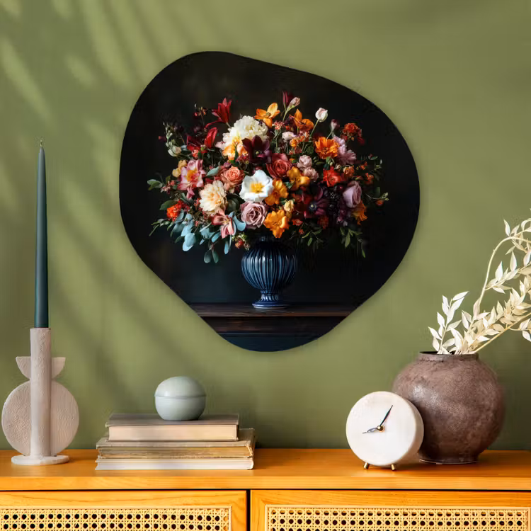 Organisch schilderij - Glas - Groot - Bloemen - Vaas - Boeket — 2