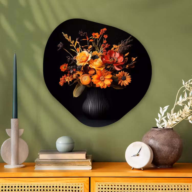 Organisch schilderij - Glas - Herfst - Boeket - Oranje — 2