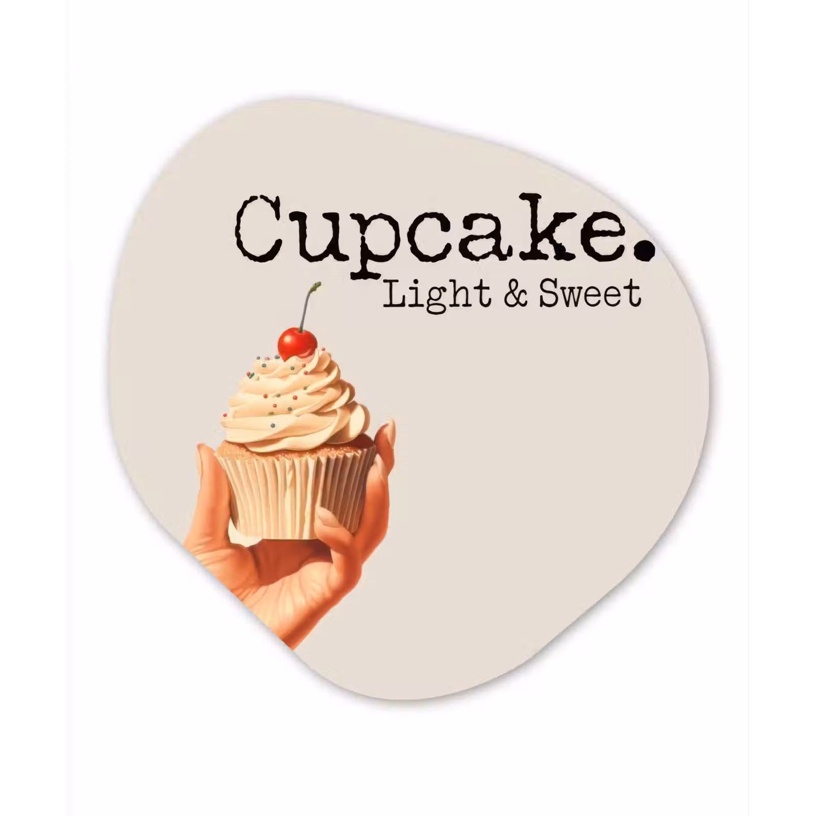 Organisch schilderij - Glas - Cupcake - Zoet - Kers — 1
