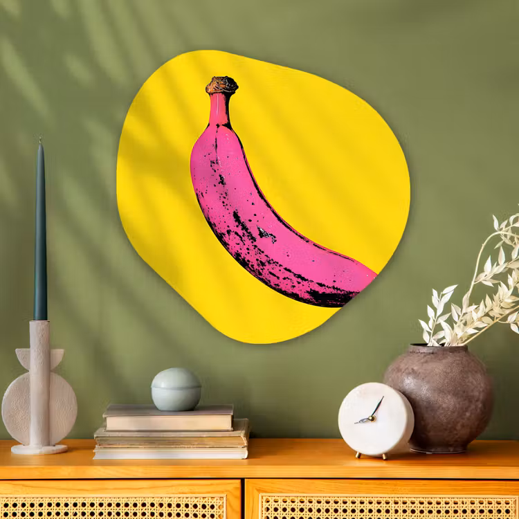 Organisch schilderij - Glas - Banaan - Grafisch - Geel — 2
