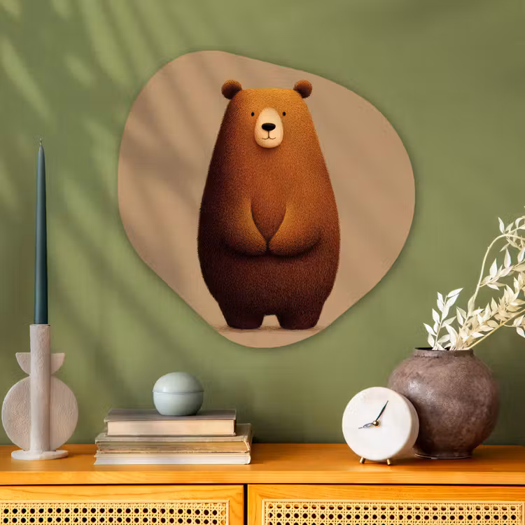 Organisch schilderij - Glas - Beer - Minimalistisch - Bruin — 2