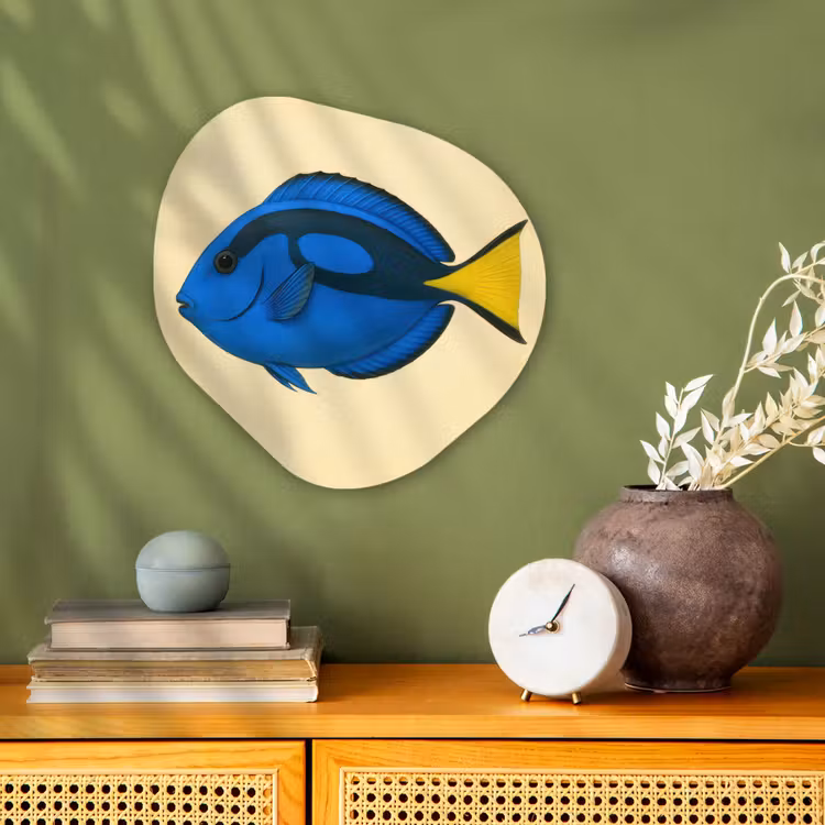 Organisch schilderij - Forex - Blauw - Dory - Vis - Staartvin — 2