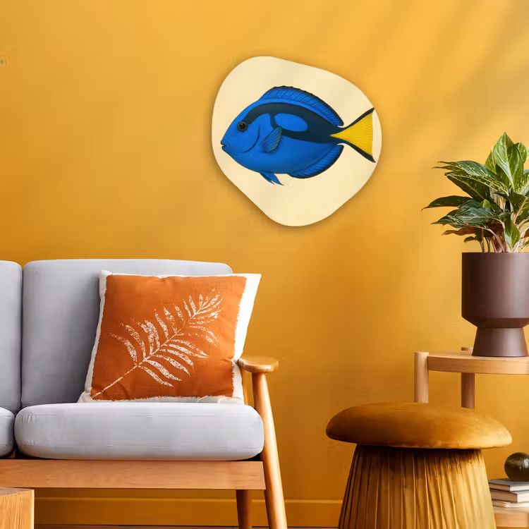 Organisch schilderij - Forex - Blauw - Dory - Vis - Staartvin — 3