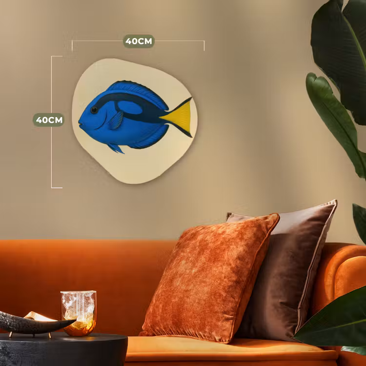 Organisch schilderij - Forex - Blauw - Dory - Vis - Staartvin — 4