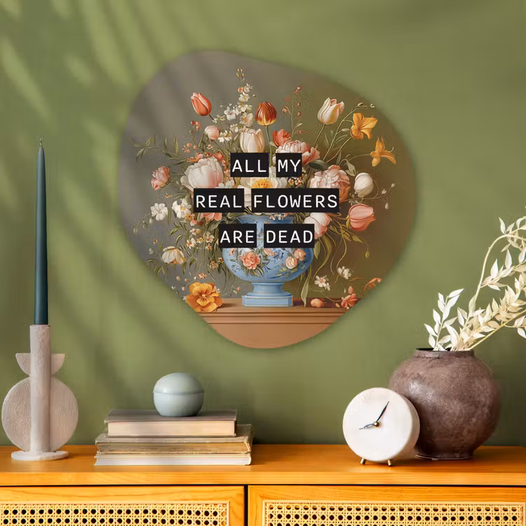 Organisch schilderij - Glas - Bloem - Quote - Vintage - Art — 2
