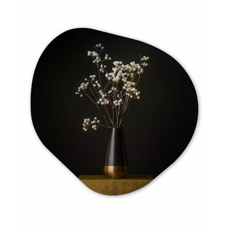 Organisch schilderij - Glas - Bloembollen - Wit - Vaas - Minimalistisch — 1