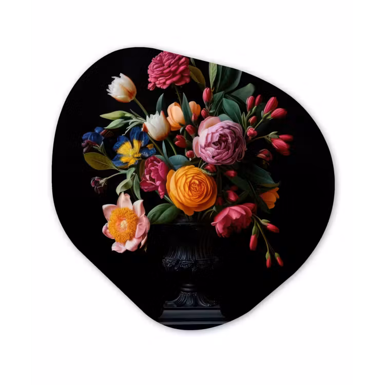Organisch schilderij - Glas - Boeket - Romantisch - Kleurrijk — 1