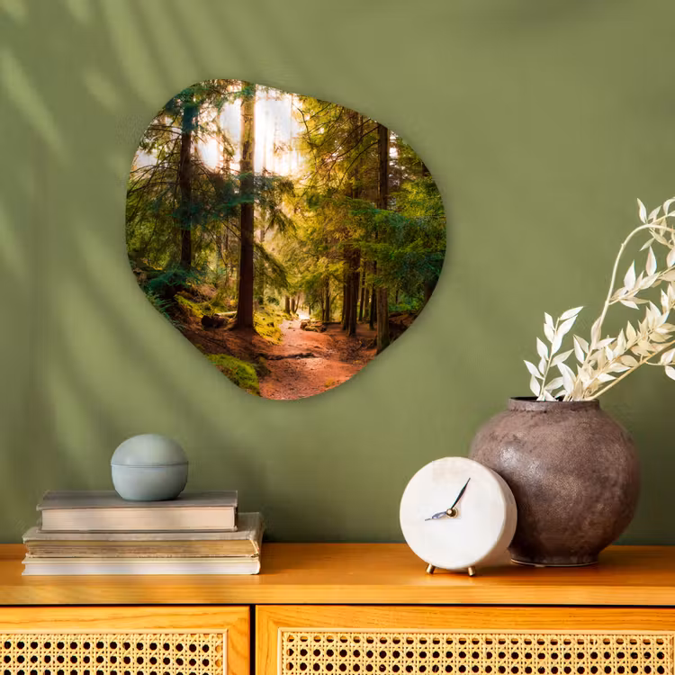 Organisch schilderij - Forex - Bos - Pad - Bomen - Groen - Zon - Natuur — 2