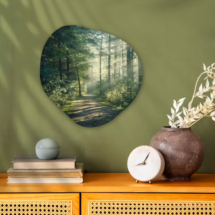 Organisch schilderij - Forex - Bos - Pad - Zon - Bomen - Groen - Natuur — 2