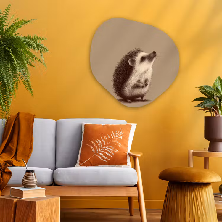 Organisch schilderij - Glas - Egel - Snuitje - Bruin - Stekels — 3