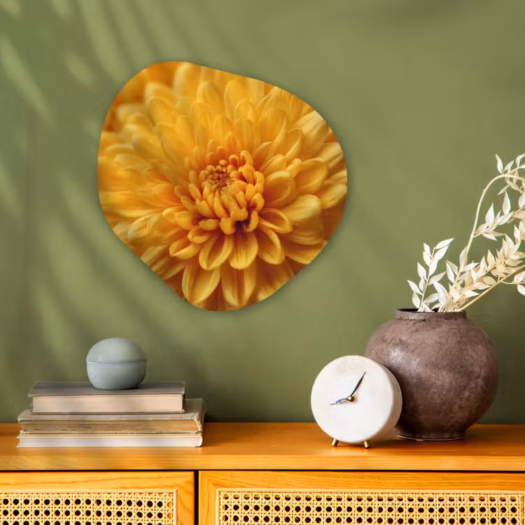 Organisch schilderij - Forex - Geel - Chrysant - Zachtheid — 2