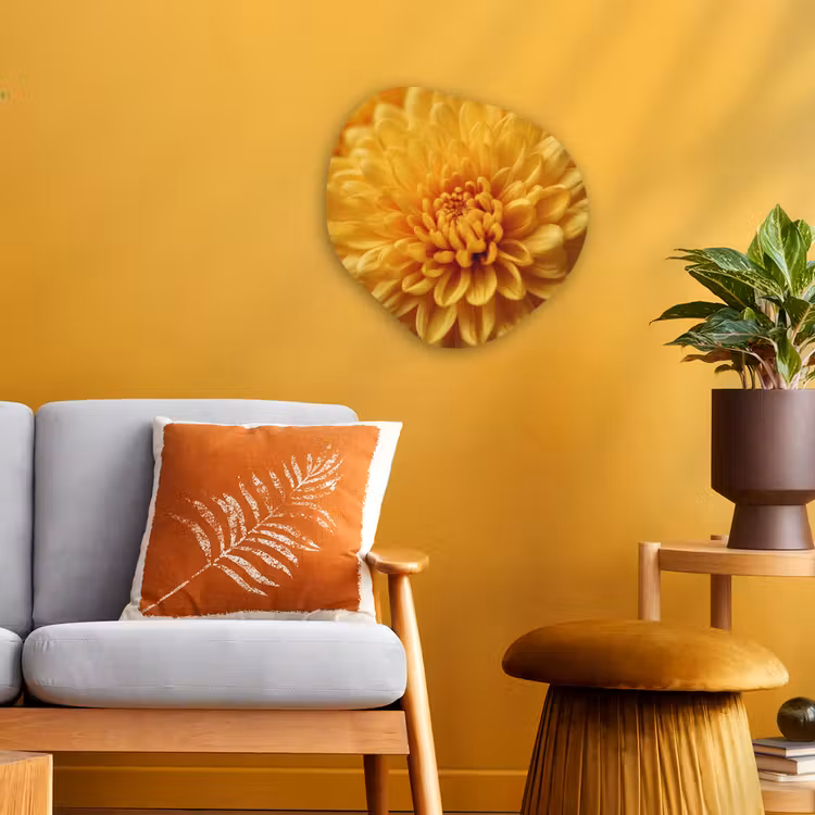 Organisch schilderij - Forex - Geel - Chrysant - Zachtheid — 3