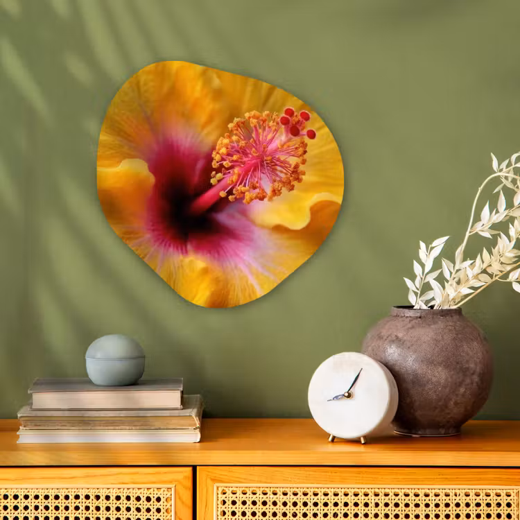 Organisch schilderij - Forex - Geel - Hibiscus - Tropisch — 2