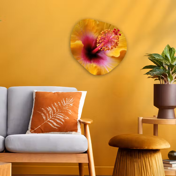 Organisch schilderij - Forex - Geel - Hibiscus - Tropisch — 3