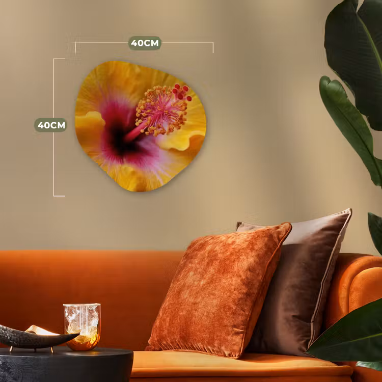 Organisch schilderij - Forex - Geel - Hibiscus - Tropisch — 4