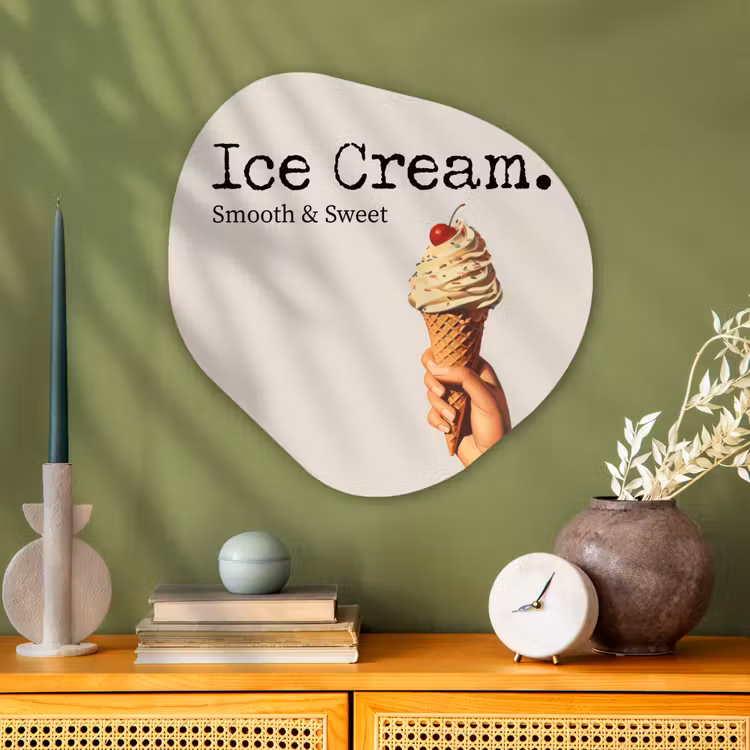 Organisch schilderij - Glas - Ice cream - Softijs - Kleurrijk - Kers — 2