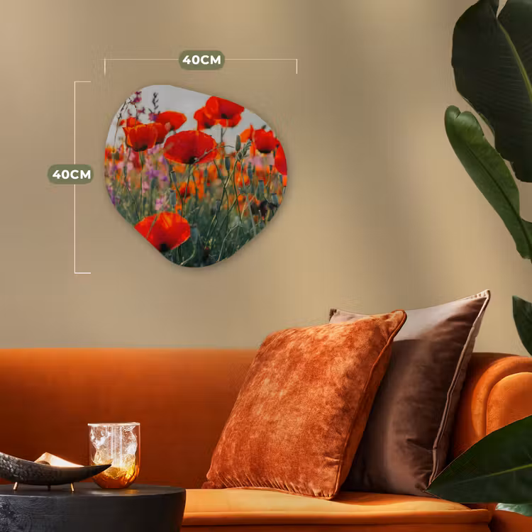 Organisch schilderij - Forex - Klaproos - Bloemen - Rood - Paars - Weide — 4