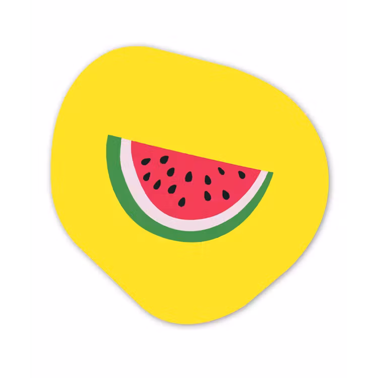 Organisch schilderij - Forex - Fruit - Watermeloen - Geel — 1