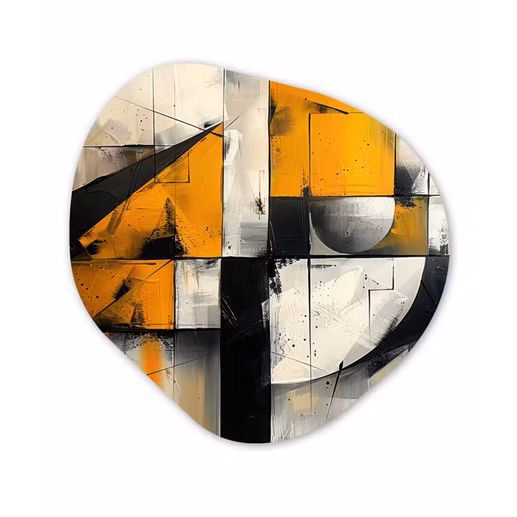 Organisch schilderij - Forex - Geel - Abstract - Modern - Vormen — 1
