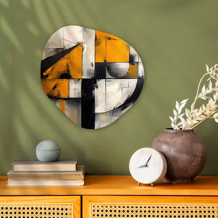 Organisch schilderij - Forex - Geel - Abstract - Modern - Vormen — 2