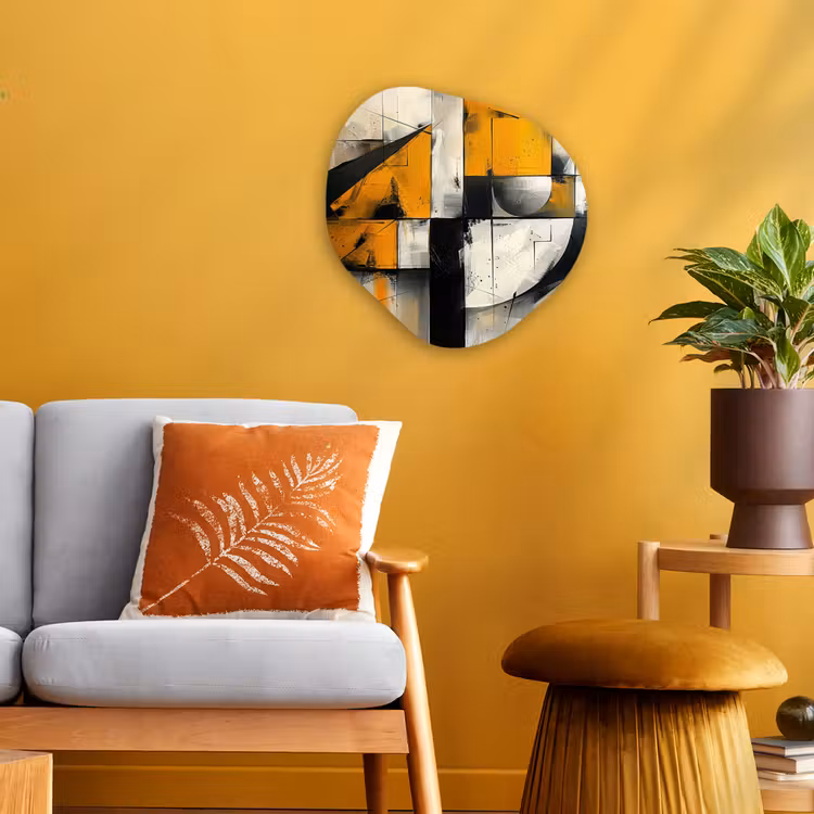 Organisch schilderij - Forex - Geel - Abstract - Modern - Vormen — 3