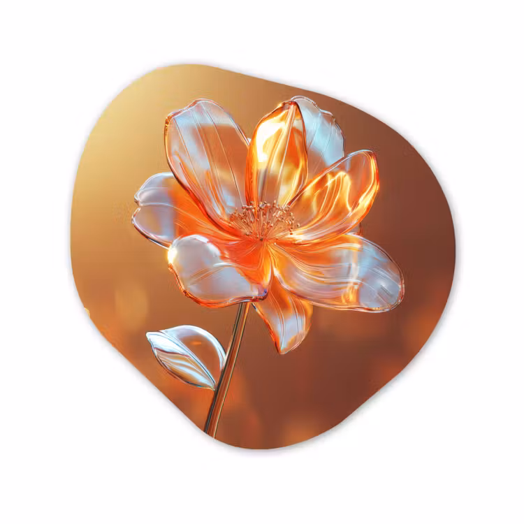 Organisch schilderij - Glas - Glazen - Bloem - Zonlicht — 1