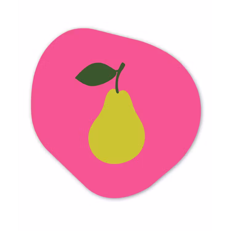Organisch schilderij - Forex - Illustratie - Fruit - Peer - Groen — 1