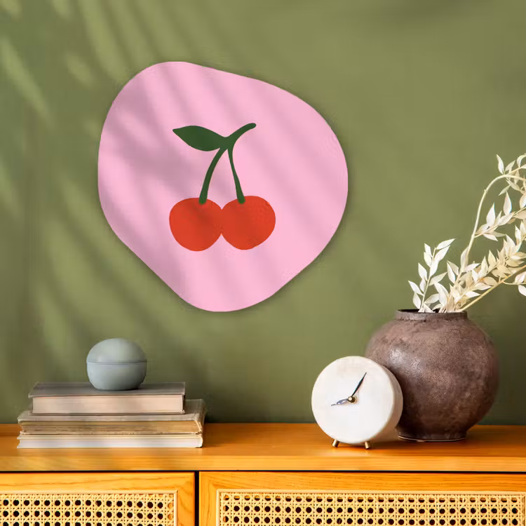 Organisch schilderij - Forex - Kersen - Roze - Illustratie — 2
