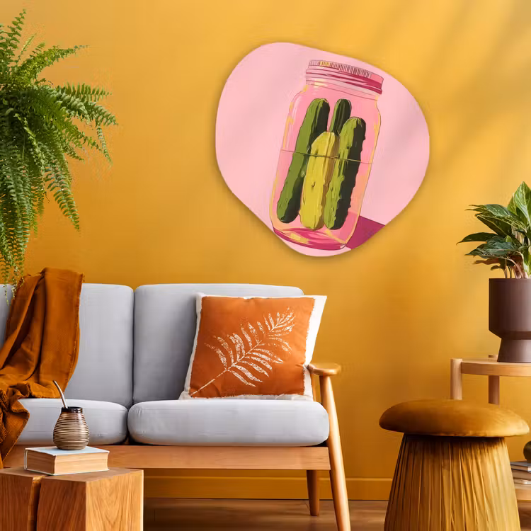 Organisch schilderij - Glas - Augurken - Pot - Schaduw - Roze — 3