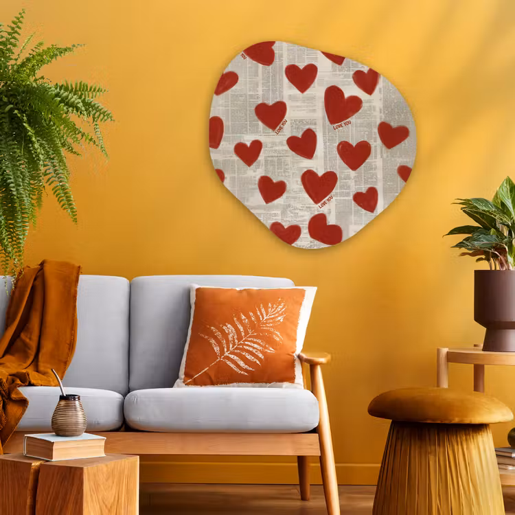Organisch schilderij - Glas - Hartjes - Krant - Loveyou — 3