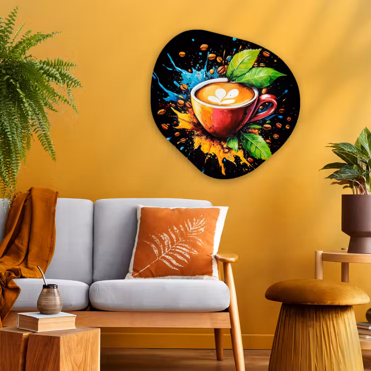 Organisch schilderij - Glas - Koffie - Graffiti - Drinken - Abstract — 3