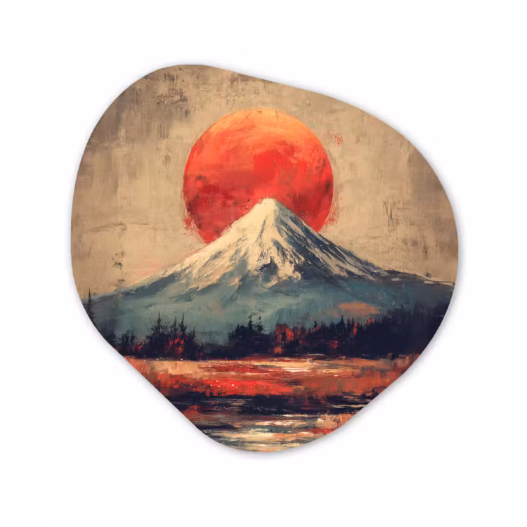 Organisch schilderij - Forex - Bergtop - Sneeuw - Zon — 1